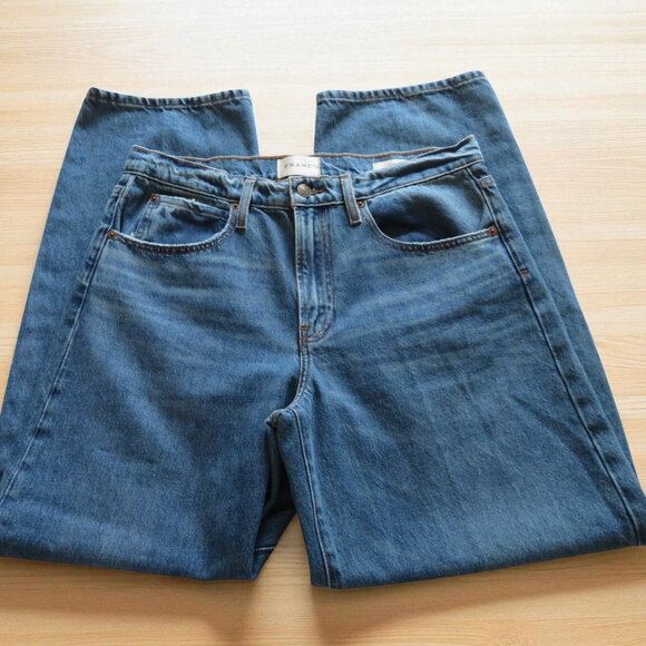 FRAME Denim Low Slung Barrel Leg Jeans (CARAMIA), Size 28, EUC - Picture 10 of 16
